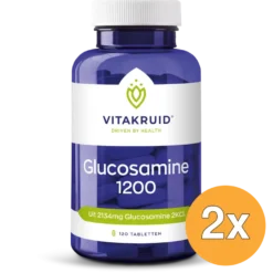 2x Vitakruid Glucosamine Sulfaat 2 KCI 1200mg (120 tabletten)