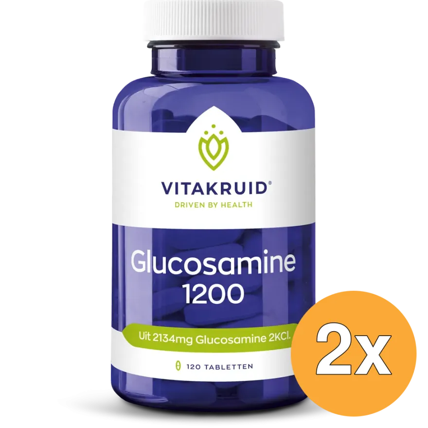 2x Vitakruid Glucosamine Sulfaat 2 KCI 1200mg (120 tabletten)