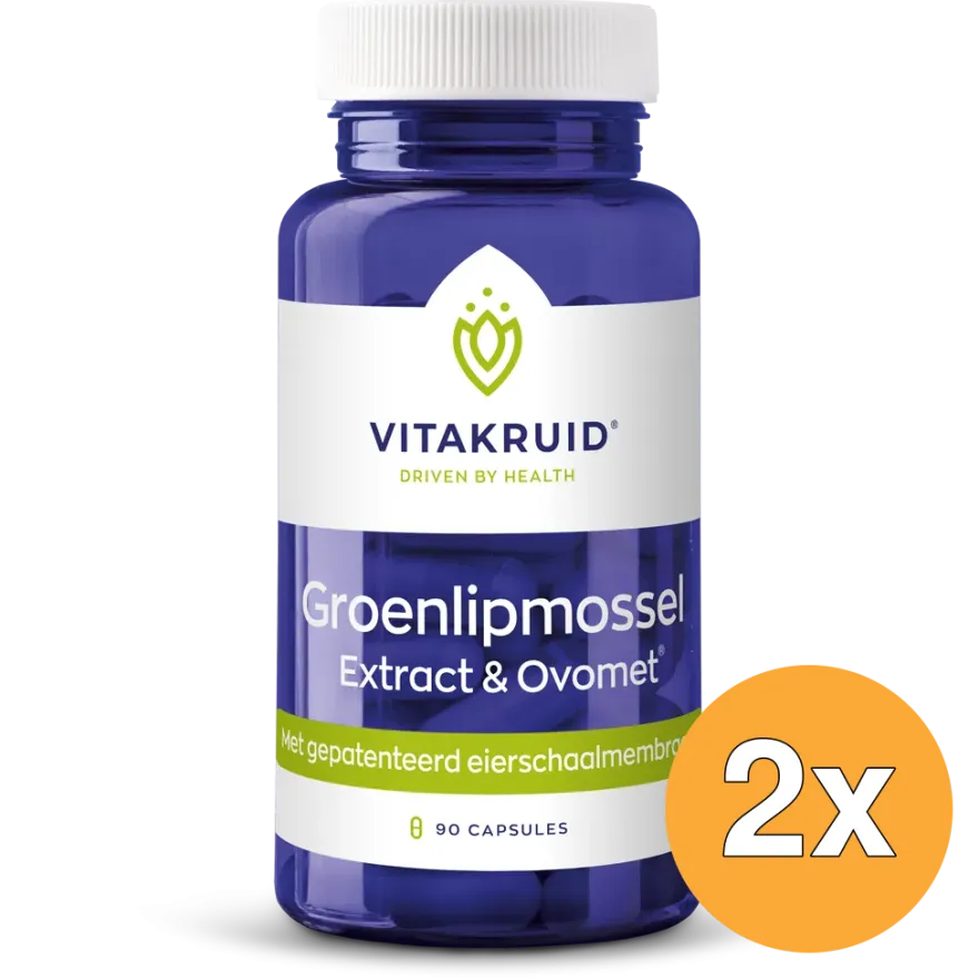 2x Vitakruid Groenlipmossel Extract & Ovomet Eierschaalmembraam (90 vega capsules)