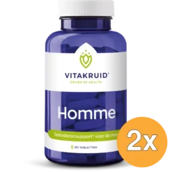 2x Vitakruid Homme Oa Ashwagandha Fenegriek Shilajit Damiana (60 Tabletten)
