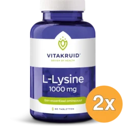 2x Vitakruid L-Lysine 1000mg met Vitamine C (90 tabletten)