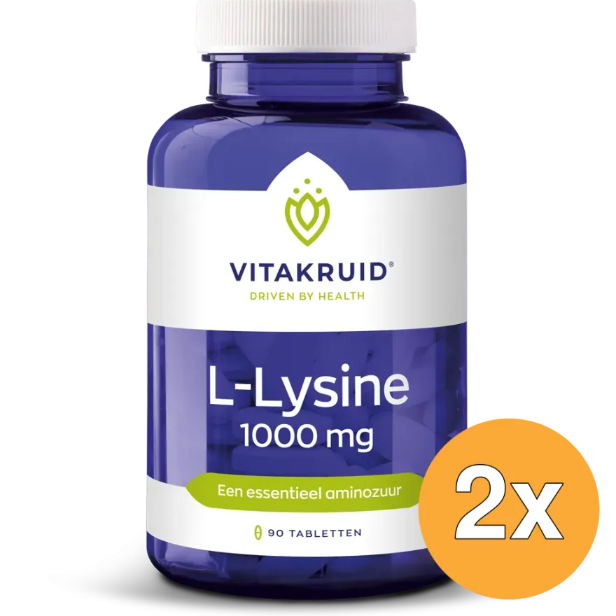 2x Vitakruid L-Lysine 1000mg met Vitamine C (90 tabletten)