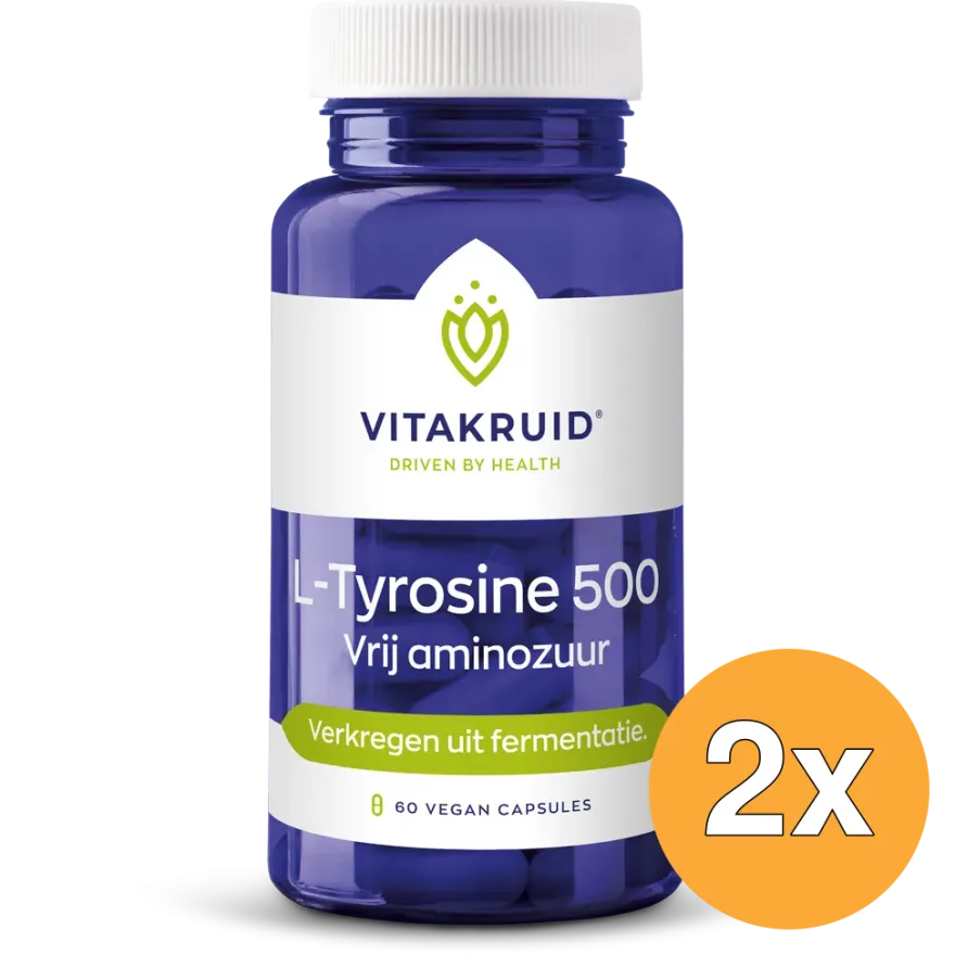 2x Vitakruid L-Tyrosine 500mg uit Fermentatie (60 vega capsules)