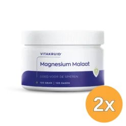 2x Vitakruid Magnesium Malaat met Vitamine B6 (P-5-P) (120 gr)