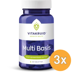 3x Vitakruid Multi Basis met Natuurlijke Vormen (30 tabletten)