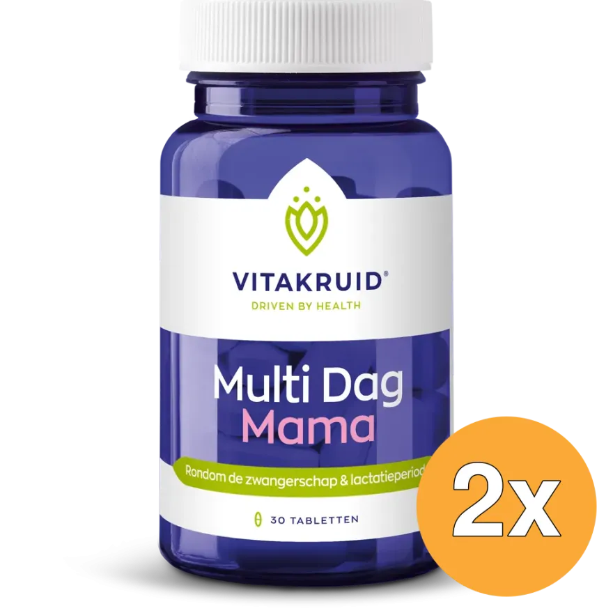 2x Vitakruid Multi Dag Mama 100% Vegan (30 tabletten)