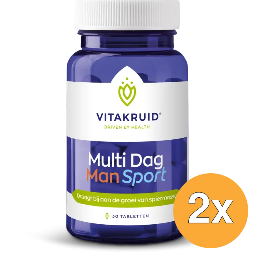 2x Vitakruid Multi Dag Man Sport 100% Vegan (30 tabletten)
