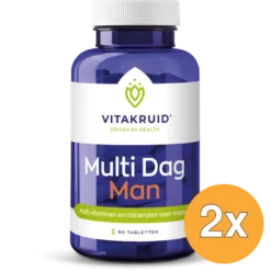 2x Vitakruid Multi Dag Man 100% Vegan (90 tabletten)