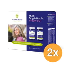 2x Vitakruid Multi Dag & Nacht Vrouw 50+ 100% Vegan (2 x 30 tabletten)