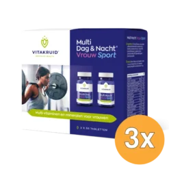 3x Vitakruid Multi Dag & Nacht Vrouw Sport 100% Vegan (2 x 30 tabletten)