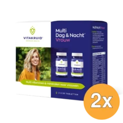 2x Vitakruid Multi Dag & Nacht Vrouw 100% Vegan (2 x 30 tabletten)