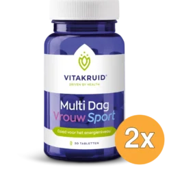 2x Vitakruid Multi Dag Vrouw Sport 100% Vegan (30 tabletten)