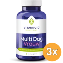 3x Vitakruid Multi Dag Vrouw 100% Vegan (90 tabletten)