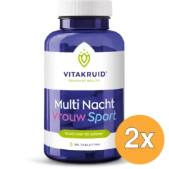 2x Vitakruid Multi Nacht Vrouw Sport 100% Vegan (90 tabletten)