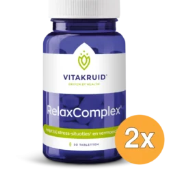 2x Vitakruid Relaxcomplex Oa Magnesium Tauraat & Vitamine D3 (30 tabletten)