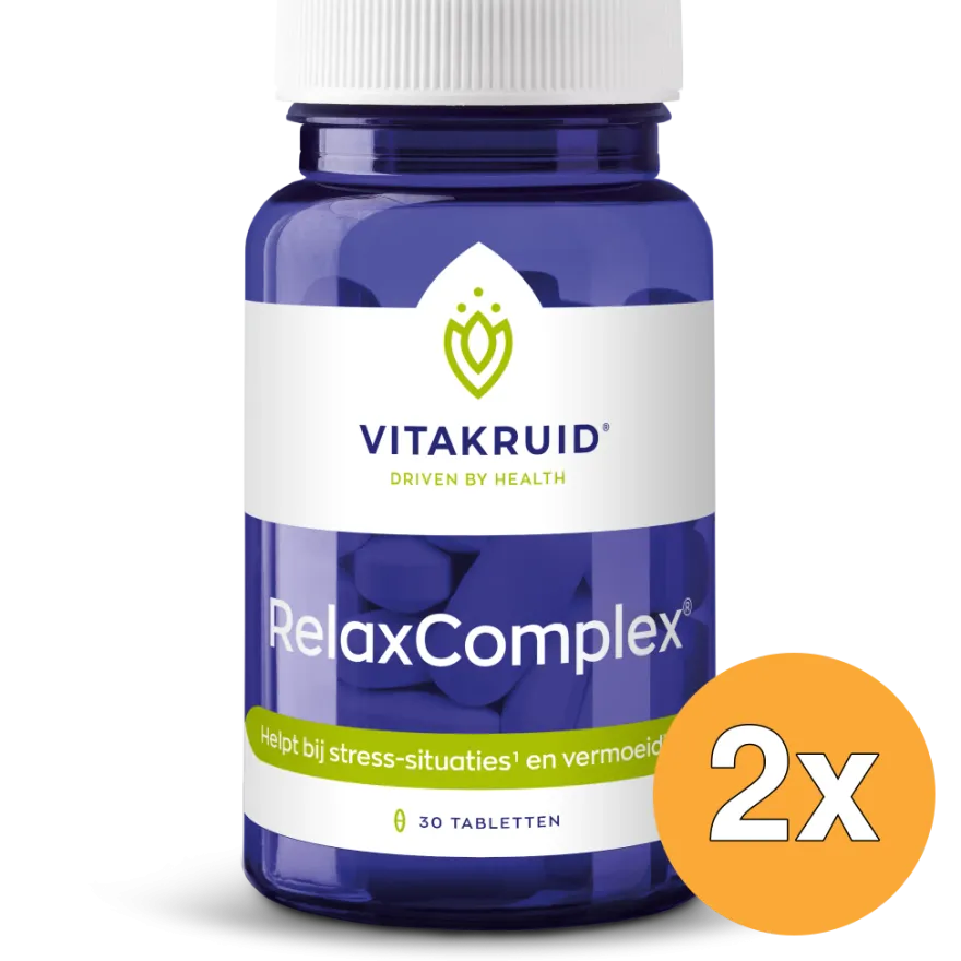 2x Vitakruid Relaxcomplex Oa Magnesium Tauraat & Vitamine D3 (30 tabletten)