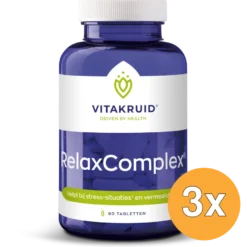 3x Vitakruid Relaxcomplex Oa Magnesium Tauraat & Vitamine D3 (90 tabletten)