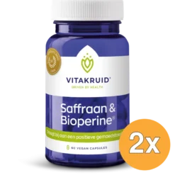 2x Vitakruid Saffraan 28 mg (Affron®) & Bioperine (60 vega capsules)