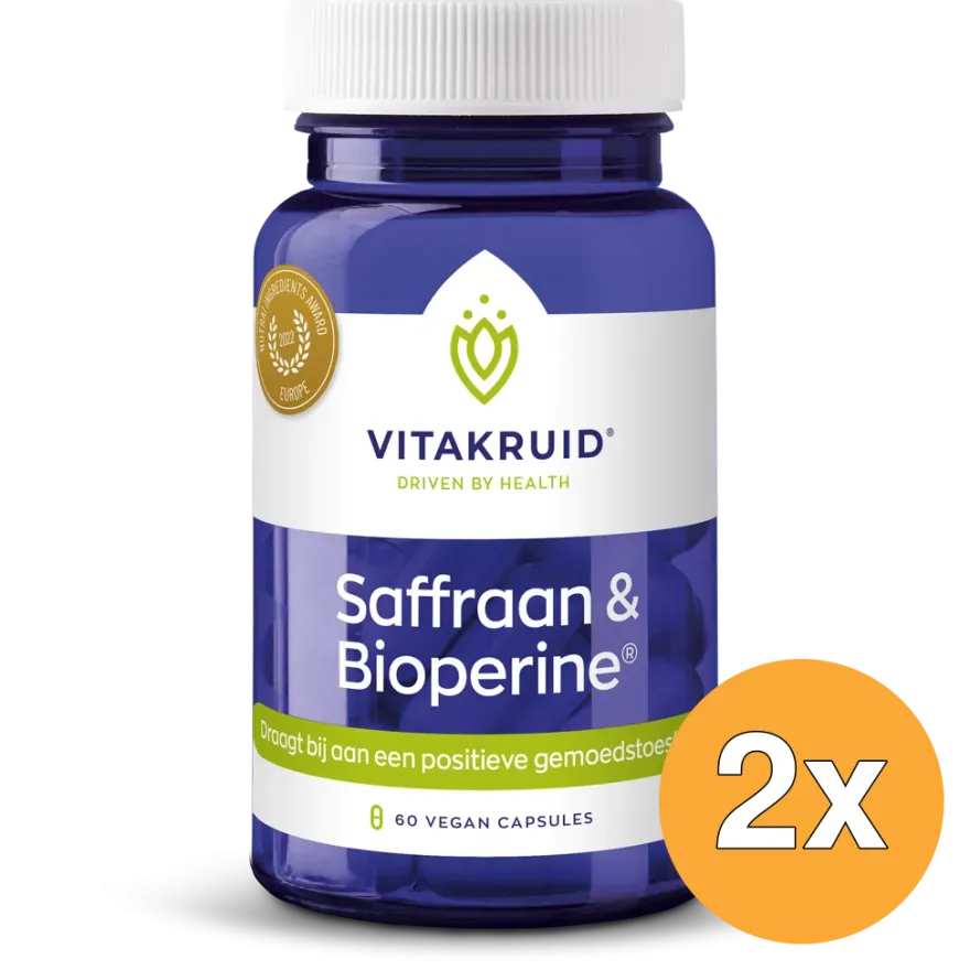 2x Vitakruid Saffraan 28 mg (Affron®) & Bioperine (60 vega capsules)