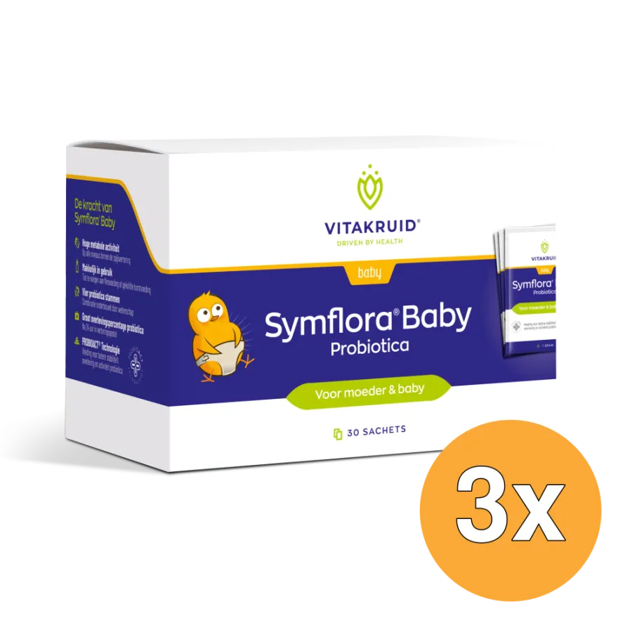 3x Vitakruid Symflora® Baby Probiotica voor Moeder & Baby (30 zakjes)