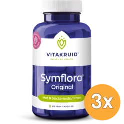 3x Vitakruid Symflora® Original Pre- en Probiotica 8 Stammen (90 vega capsules)
