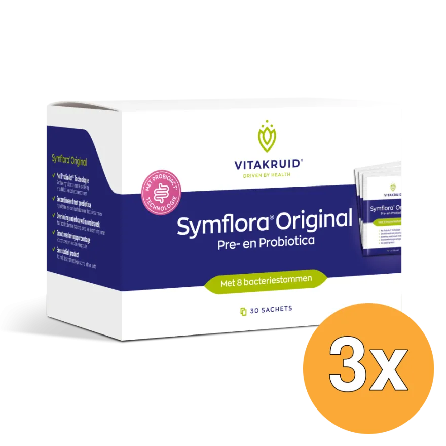 3x Vitakruid Symflora® Original Pre- en Probiotica 8 Stammen (30 zakjes)