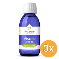 3x Vitakruid Visolie 1200 Vloeibaar Triglyceriden met A, D & E (125 ml)