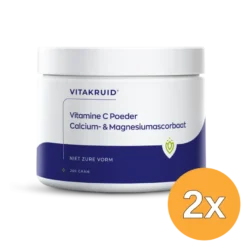 2x Vitakruid Vitamine C Poeder Calcium- & Magnesiumascorbaat (260 gr)
