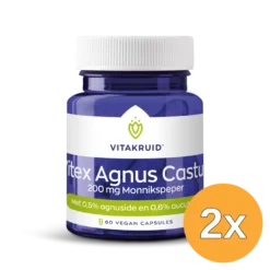 2x Vitakruid Vitex Agnus Castus 200 mg Monnikspeper (60 vega capsules)