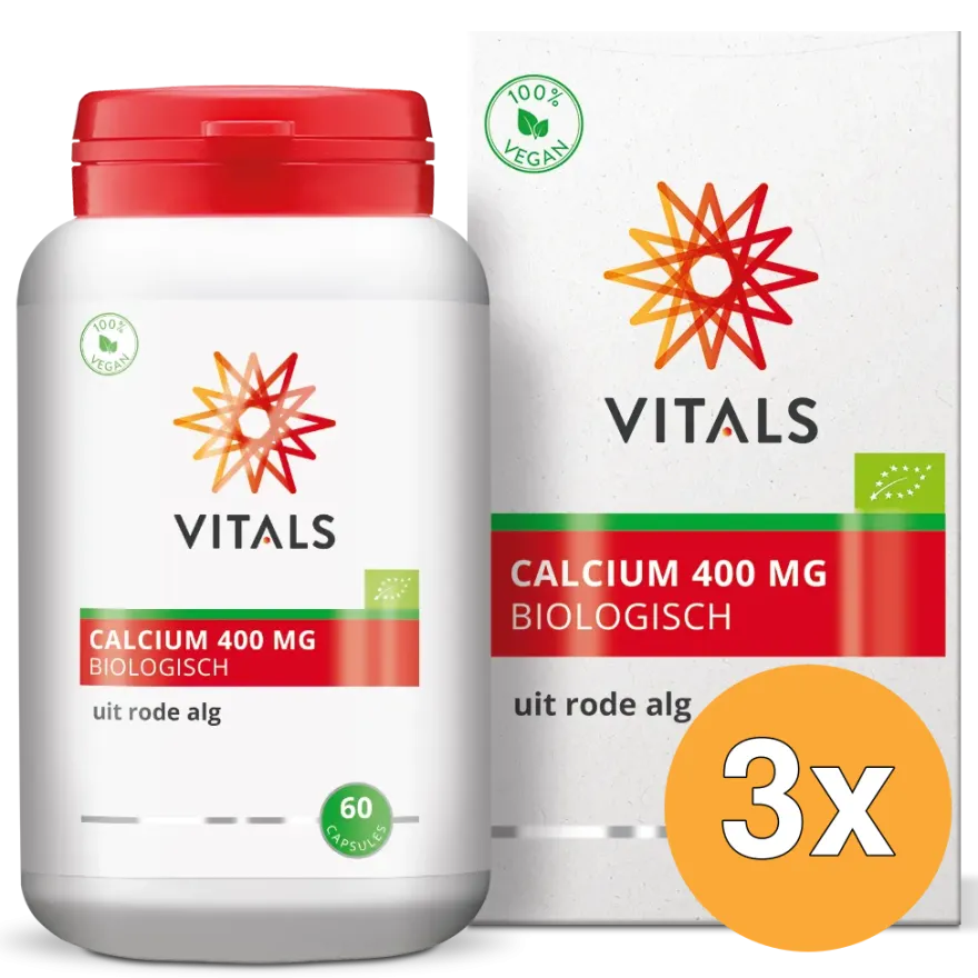 3x Vitals Calcium 400 mg Biologisch (60 capsules)