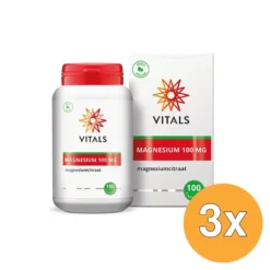 3x Vitals Magnesiumcitraat 100 mg (100 capsules)
