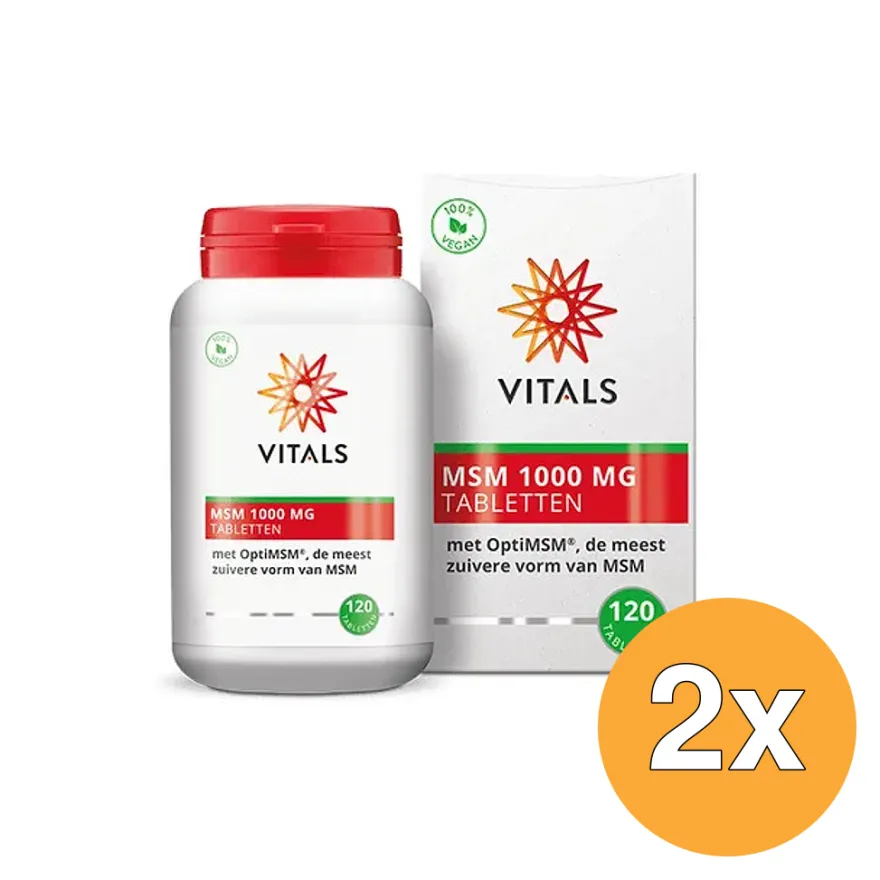 2x Vitals MSM zwavel 1000 mg (120 tabletten)