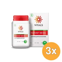 3x Vitals Peapure 400 mg Palmitoylethanolamide (90 vega capsules)