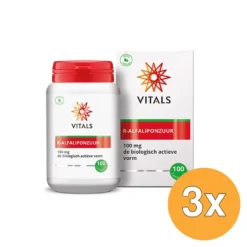 3x Vitals R-Alfaliponzuur (100 capsules)