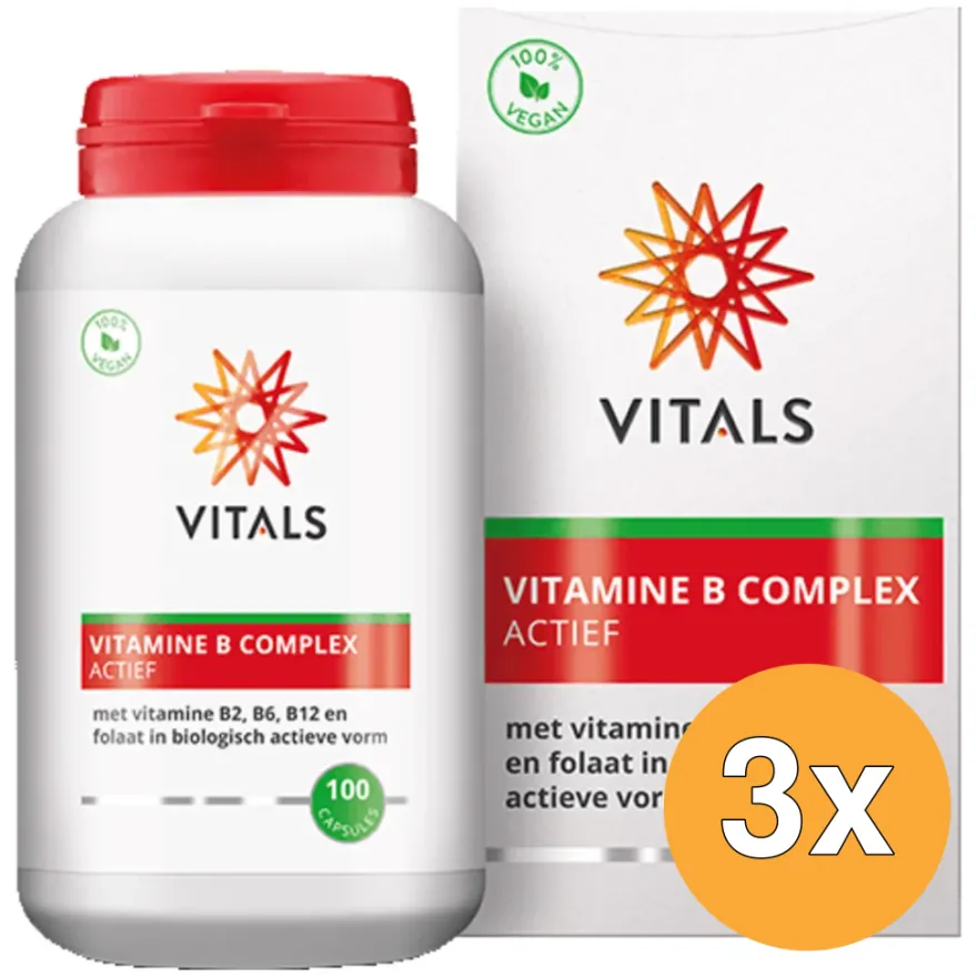 3x Vitals Vitamine B Complex Actief (100 capsules)