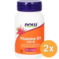 2x Vitamine D3 400 IE (180 softgels)