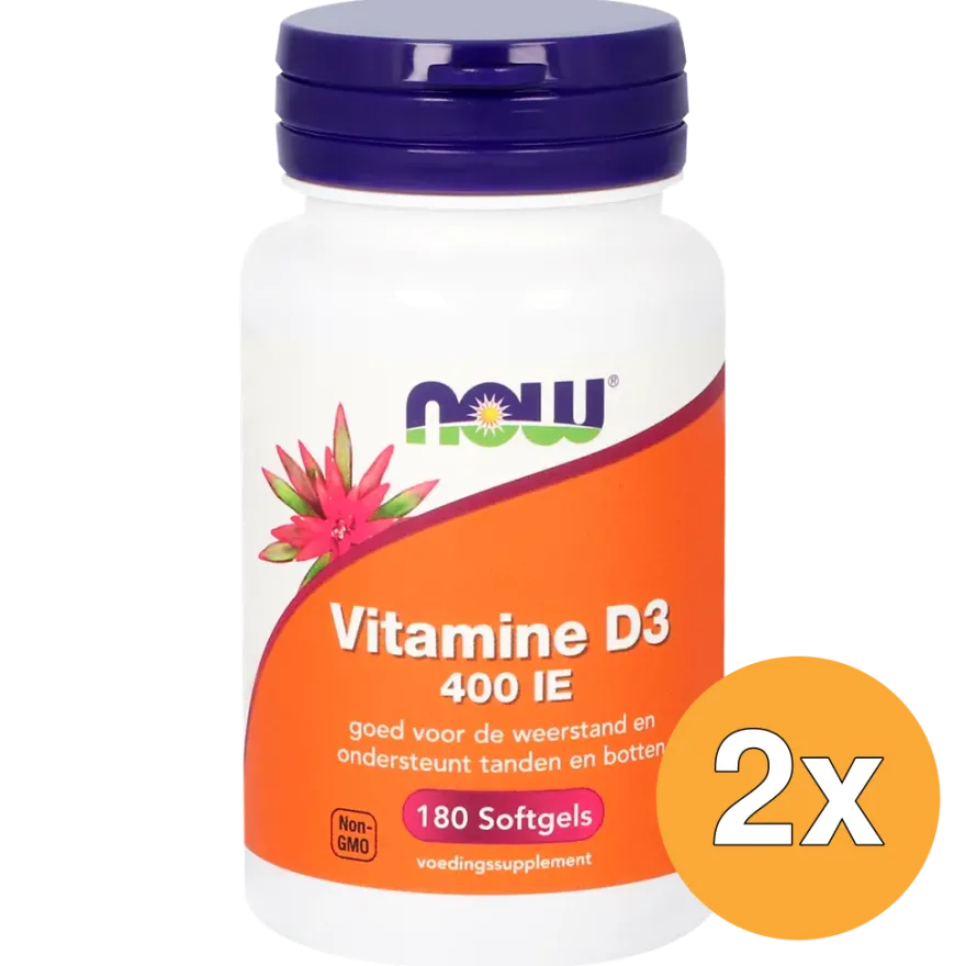 2x Vitamine D3 400 IE (180 softgels)