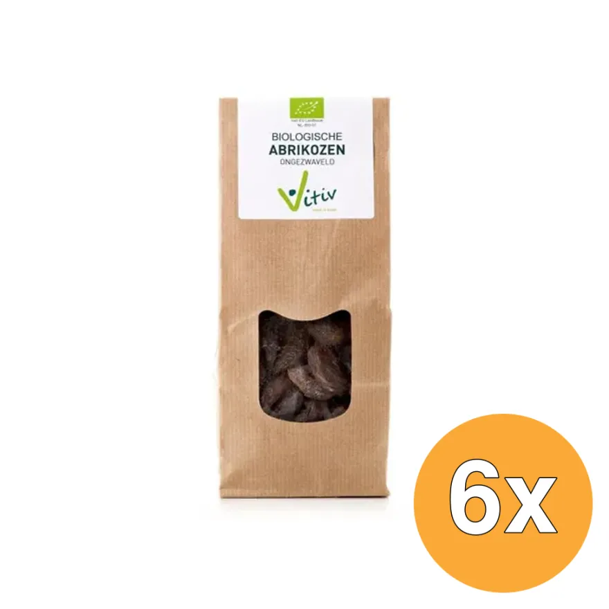 6x Vitiv Abrikozen Ongezwaveld Bio (1000 gr)