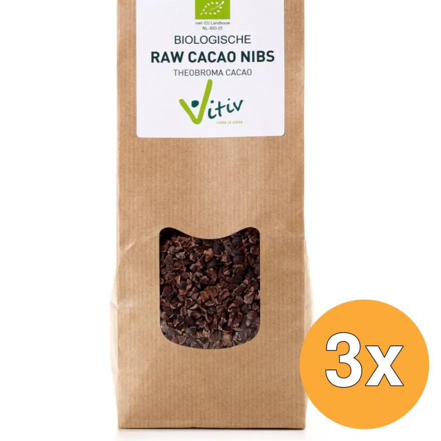 3x Vitiv Cacao Nibs Bio (200 gr)