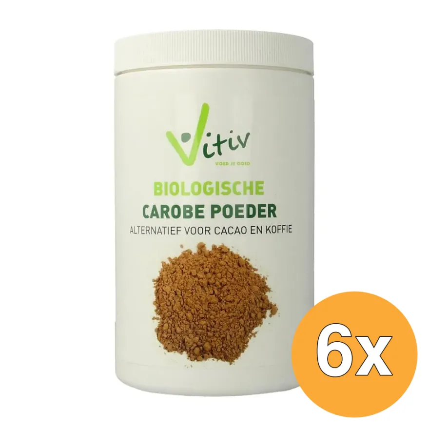 6x Vitiv Carobe Poeder Bio (500 gr)