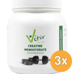 3x Vitiv Creatine Monohydrate 99,9 % (500 gr)