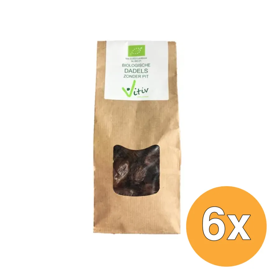 6x Vitiv Dadels Zonder Pit Bio (500 gr)