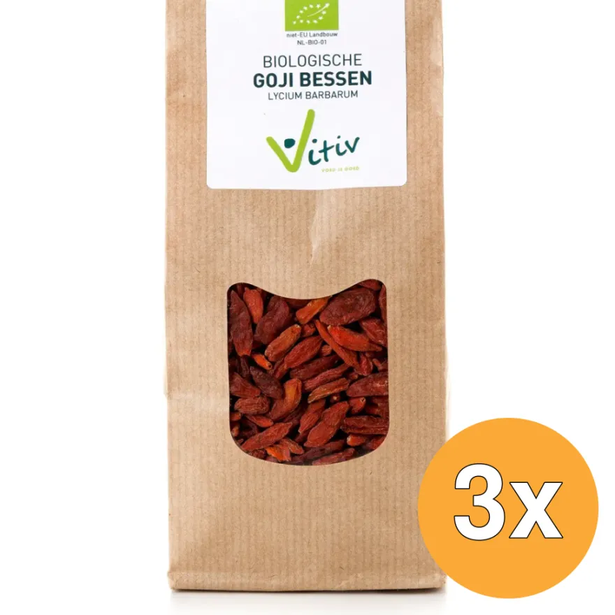 3x Vitiv Goji Bessen Bio (1000 gr)