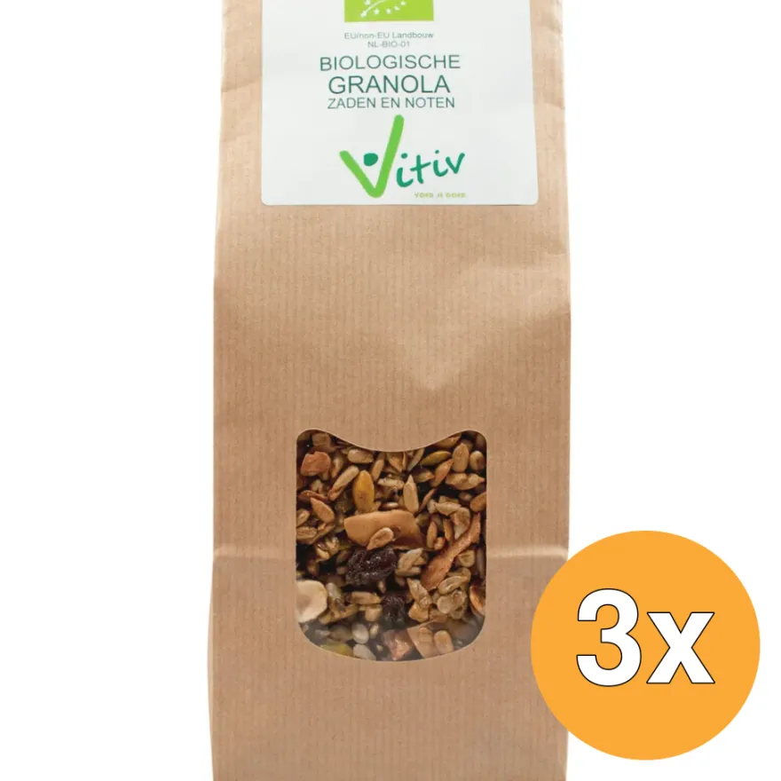 3x Vitivgranola Zaden En Noten Bio (500 gr)