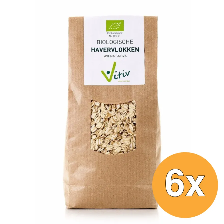 6x Vitiv Havervlokken Bio (500 gr)