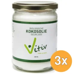 3x Vitiv Kokosolie Geurloos Bio (500 ml)