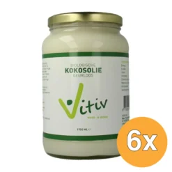 6x Vitiv Kokosolie Geurloos Bio (1700 ml)