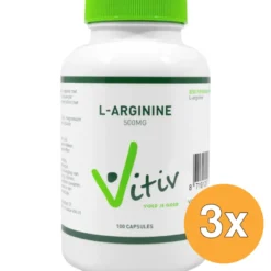 3x Vitiv L-Arginine 500 Mg (100 capsules)