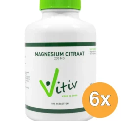 6x Vitiv Magnesium Citraat 200 Mg (100 tabletten)
