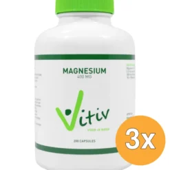 3x Vitiv Magnesium 400 Mg (200 capsules)